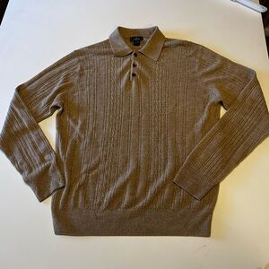 Dockers Tan Knit Polo Sweater